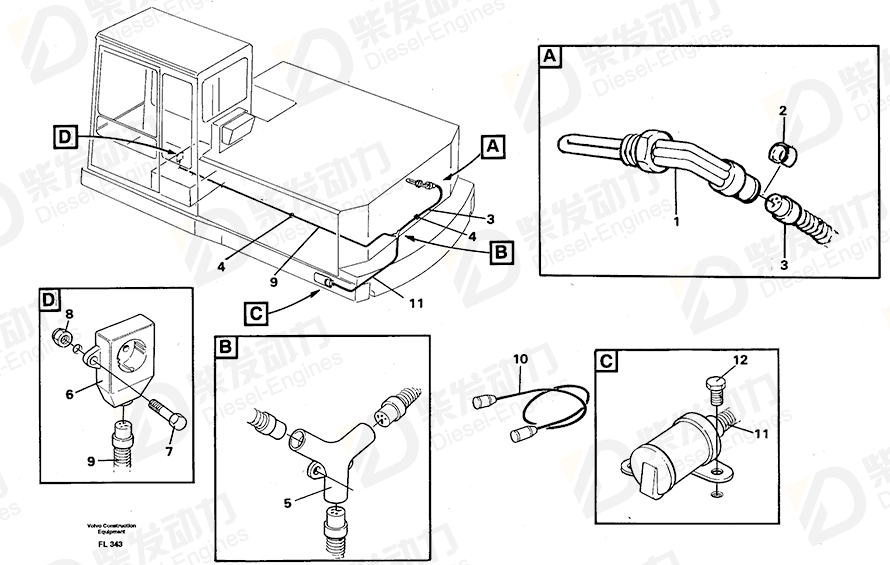 VOLVO Cable 11031080 Drawing