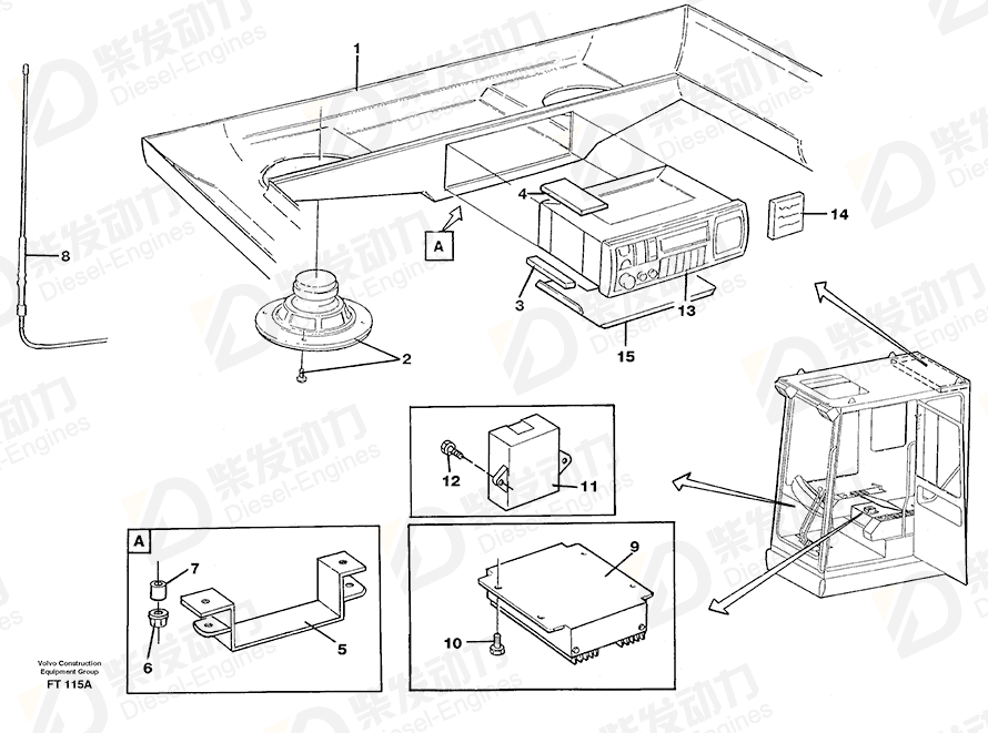 VOLVO Speaker Kit 1343040 Drawing