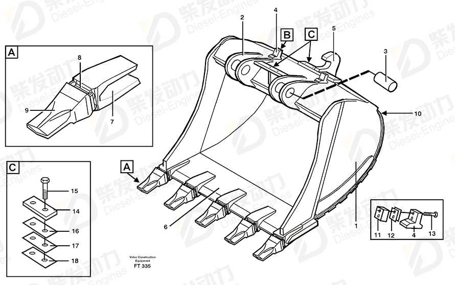 VOLVO Tooth 14343187 Drawing