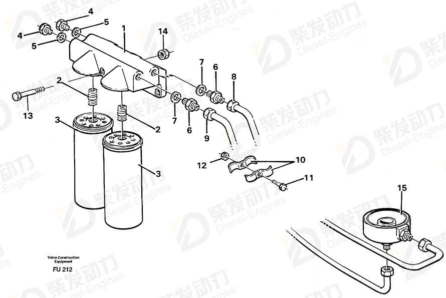 VOLVO Oil filter housing 11031901 Drawing VOLVO Oil filter housing 11031901 Drawing
