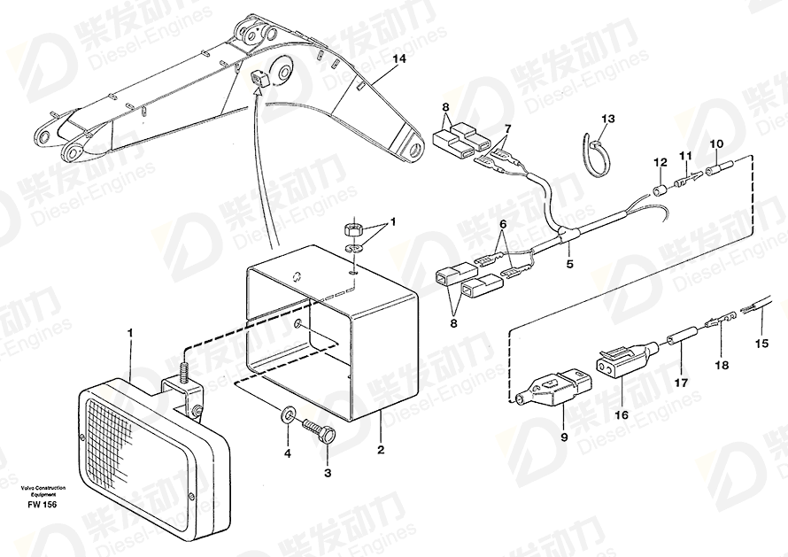 VOLVO Cable terminal 965825 Drawing