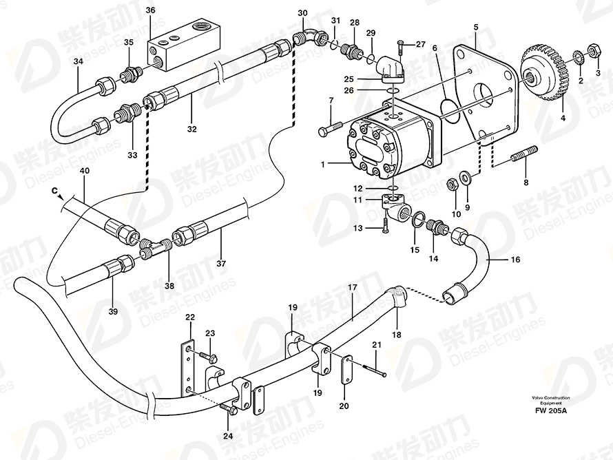 VOLVO Hexagon nut 13971073 Drawing