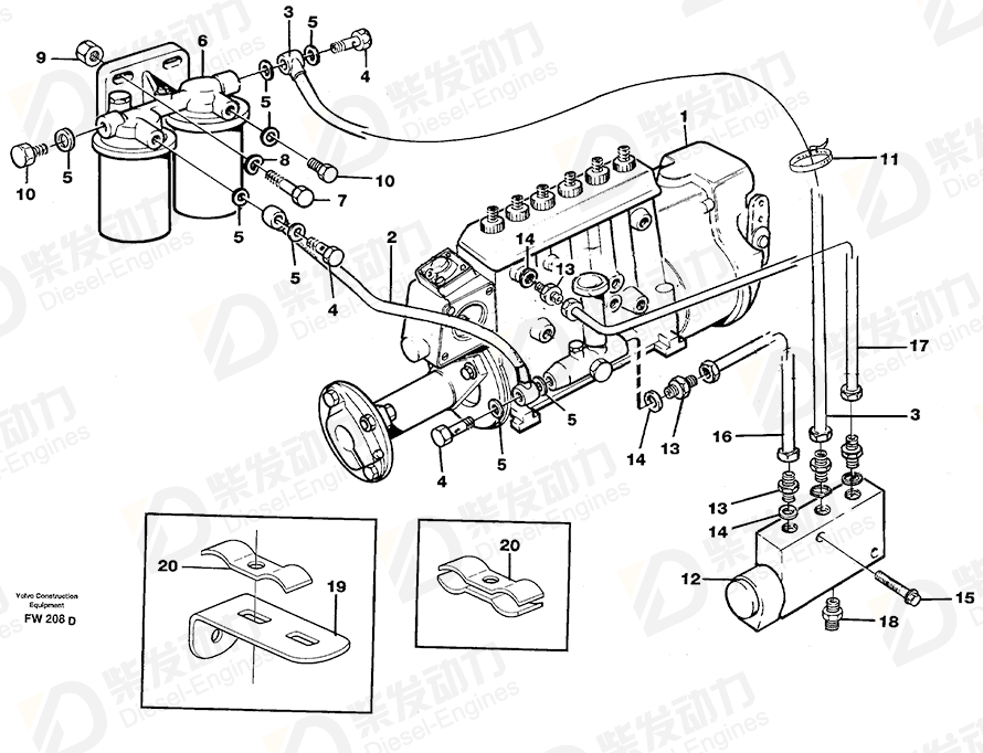 VOLVO Fuel hose 477838 Drawing