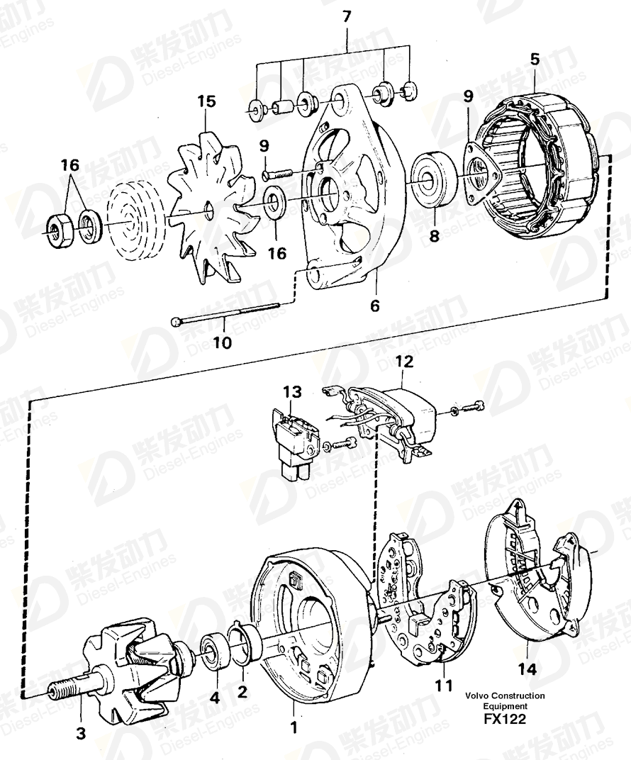 VOLVO Nut set 6212847 Drawing