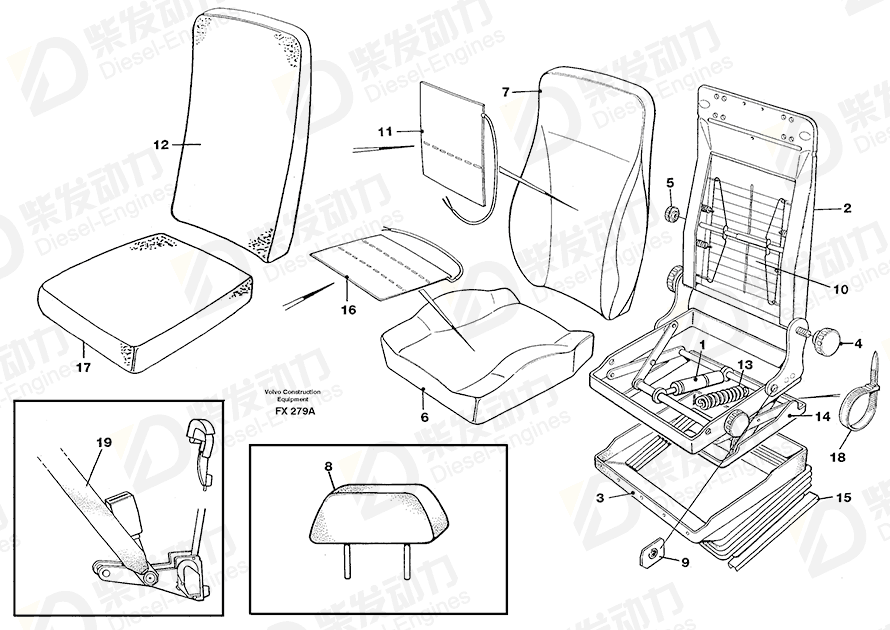 VOLVO Backrest 11998827 Drawing