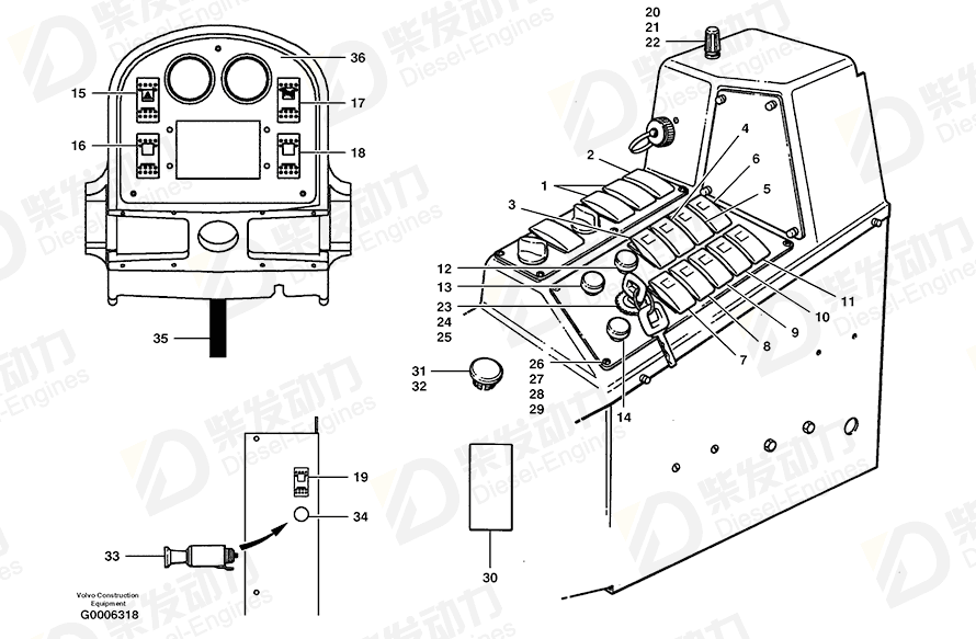 VOLVO Starter switch 15082295 Drawing