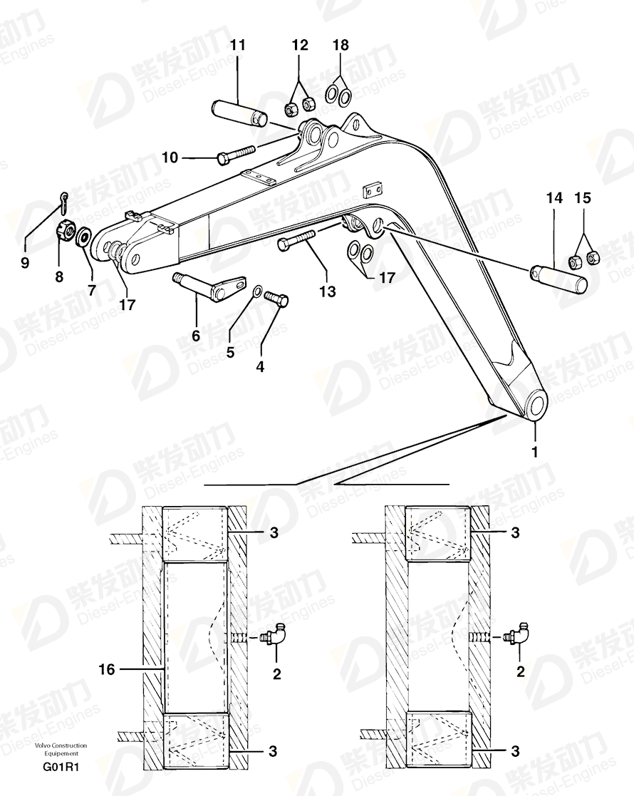 VOLVO Bushing 3870062 Drawing