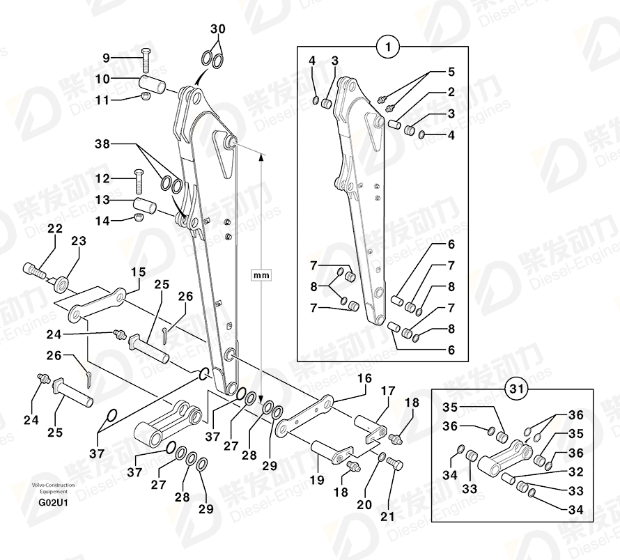 VOLVO Spacer 3870232 Drawing