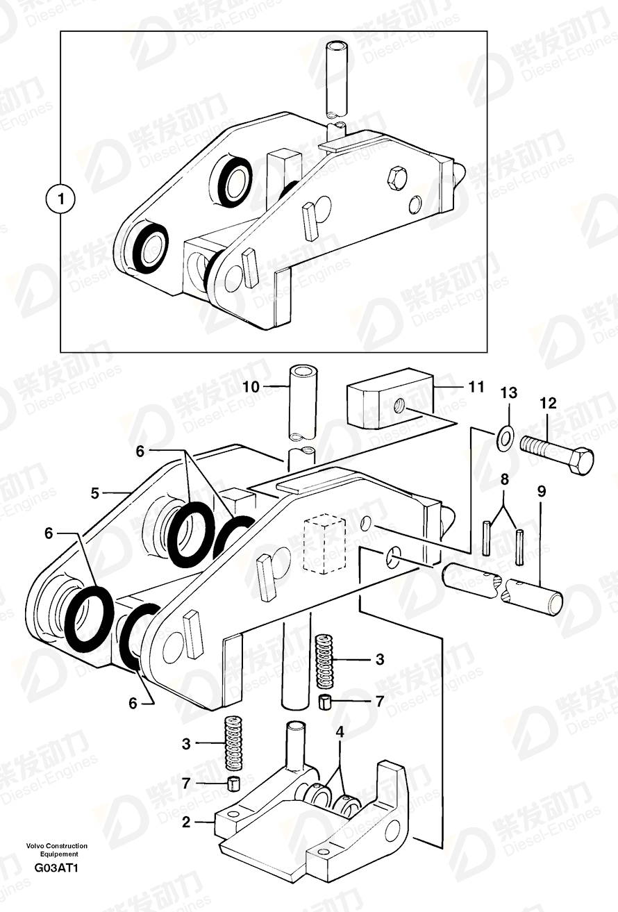 VOLVO Hand lever 11803844 Drawing VOLVO Hand lever 11803844 Drawing