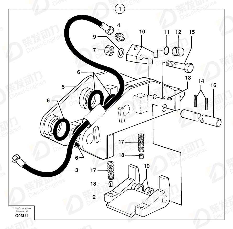 VOLVO Attachment bracket 6833038 Drawing