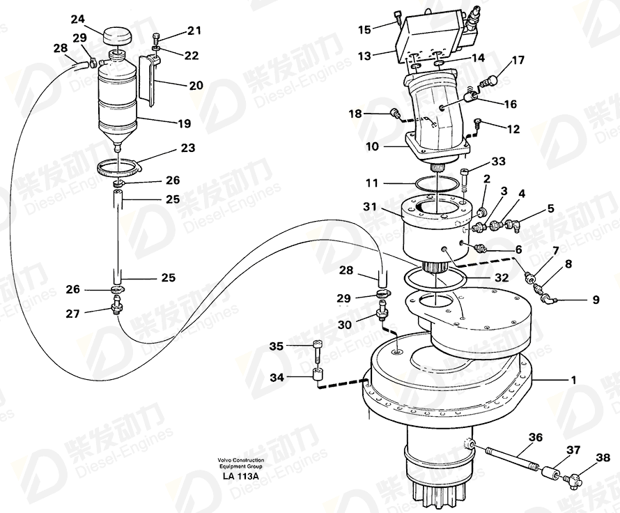 VOLVO Oil hose 14016472 Drawing