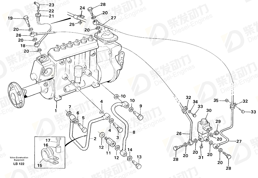 VOLVO Delivery pipe 478343 Drawing VOLVO Delivery pipe 478343 Drawing