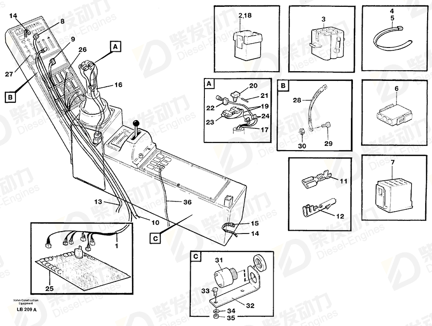 VOLVO Cable terminal 965824 Drawing VOLVO Cable terminal 965824 Drawing