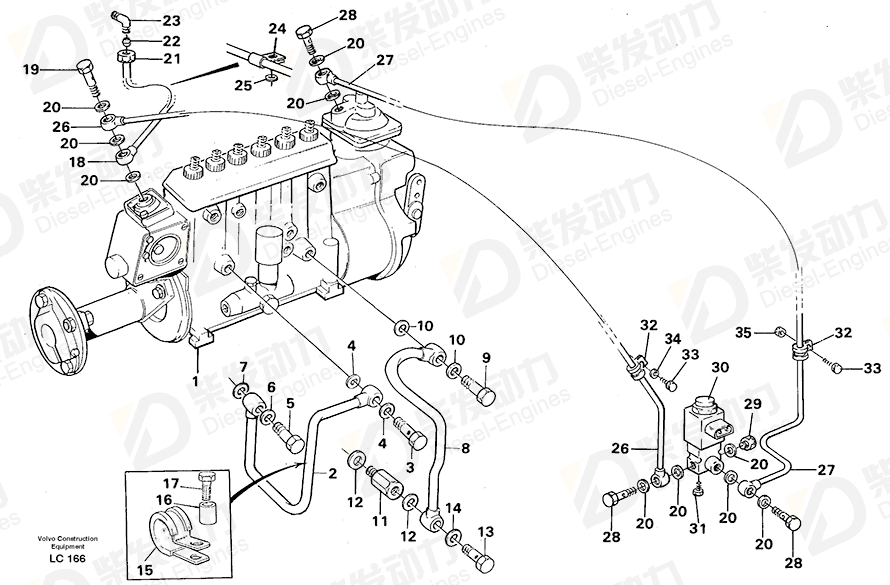 VOLVO Oil return pipe 11031824 Drawing