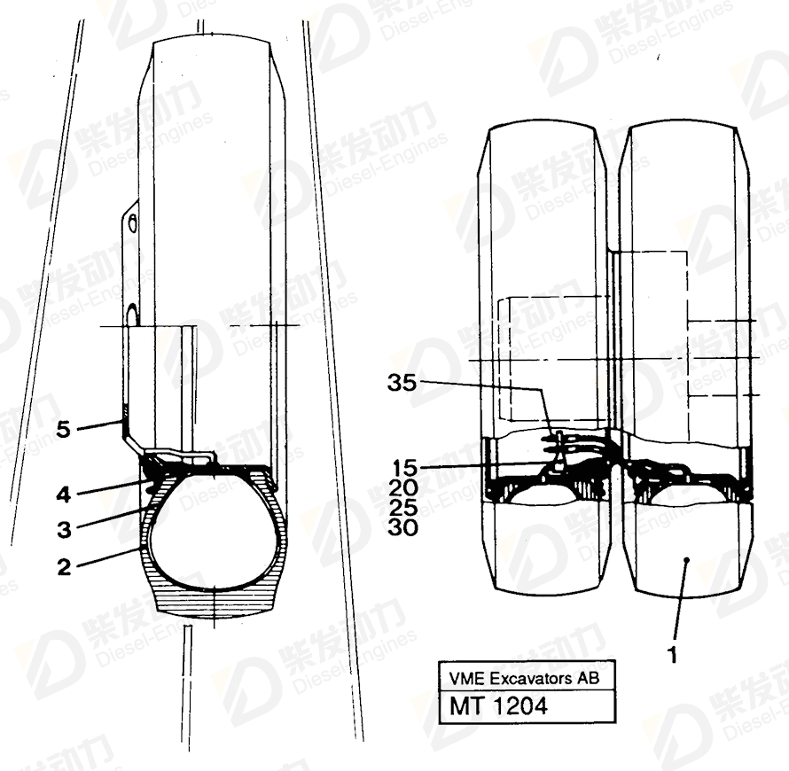 VOLVO Hose 14024108 Drawing