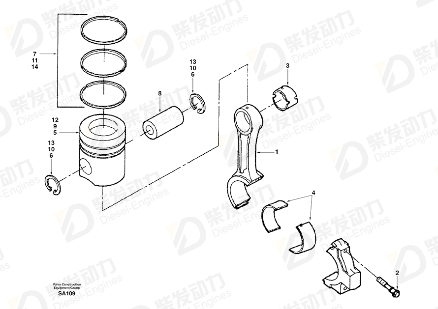 VOLVO Piston SA3928674 Drawing