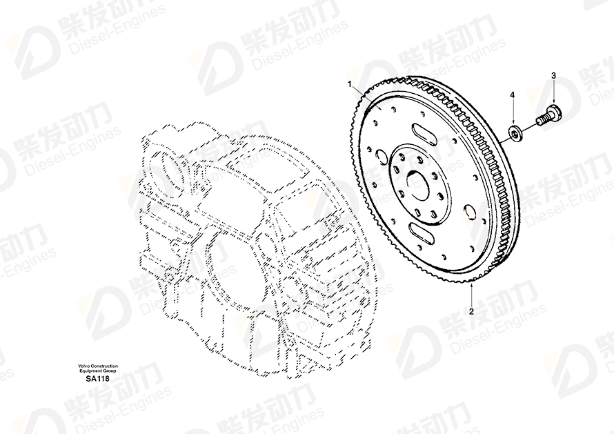 VOLVO Flywheel SA3973362 Drawing