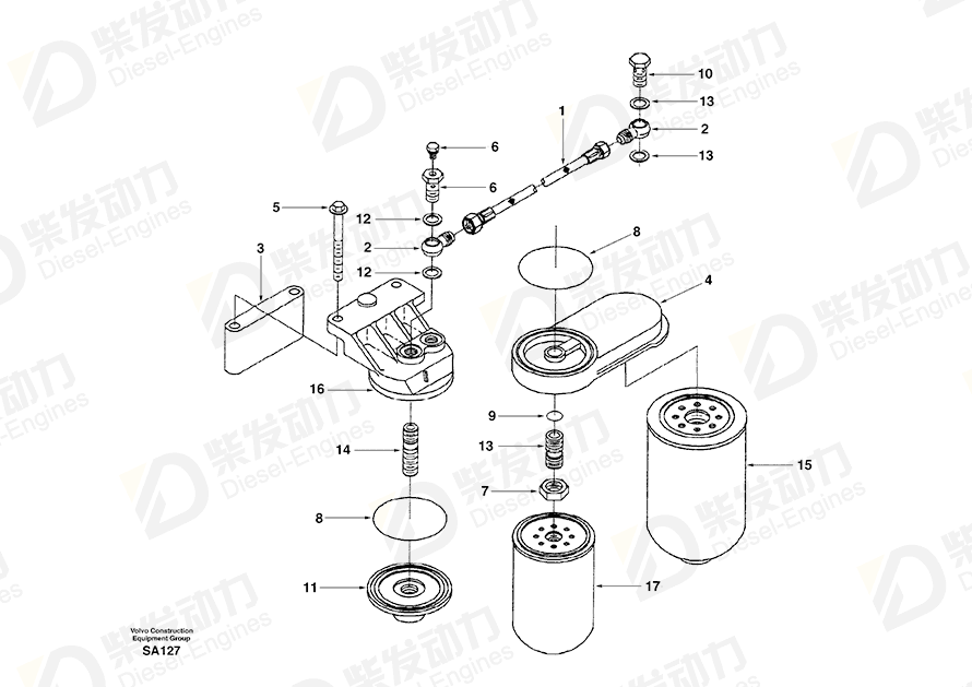 VOLVO Banjo Fitting SA3905860 Drawing