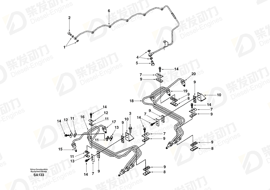 VOLVO Hexagon screw SA3920854 Drawing