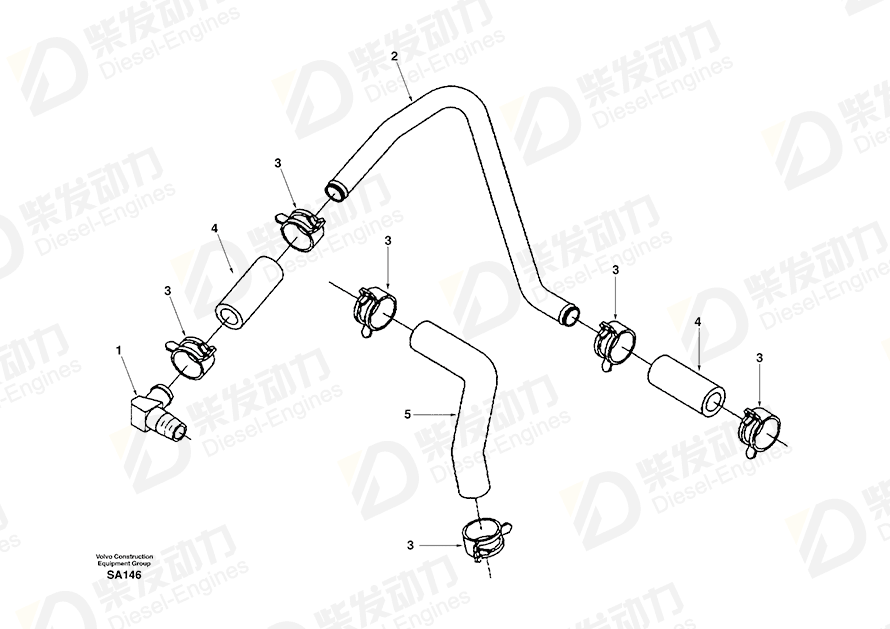 VOLVO Pipe SA3927956 Drawing