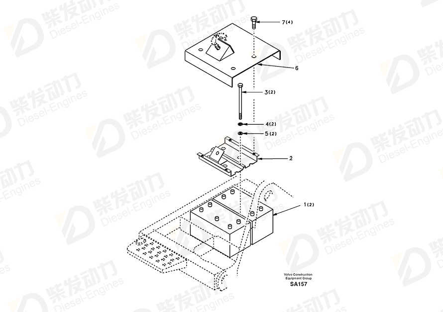 VOLVO Battery SA9811-12150 Drawing