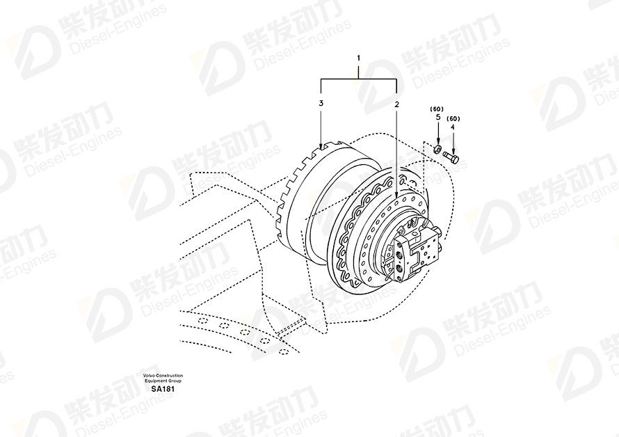 VOLVO Travel motor SA1143-01270 Drawing