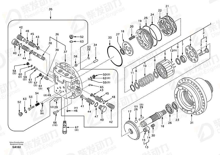 VOLVO BALL BEARING SA8230-21590 Drawing