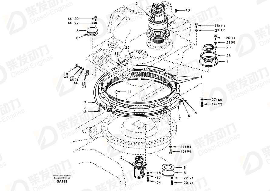 VOLVO Turning Joint SA1146-00112 Drawing VOLVO Turning Joint SA1146-00112 Drawing