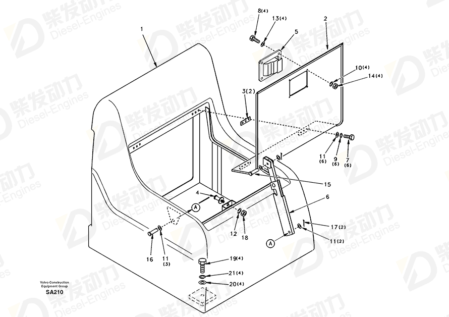 VOLVO Clevis pin SA9321-21019 Drawing