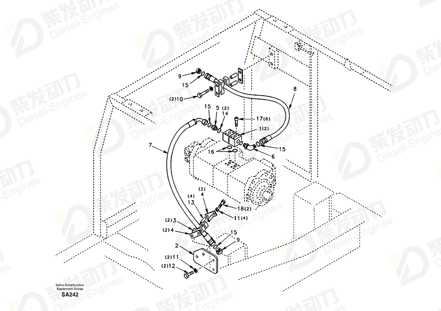 VOLVO Bolt SA9016-21018 Drawing VOLVO Bolt SA9016-21018 Drawing