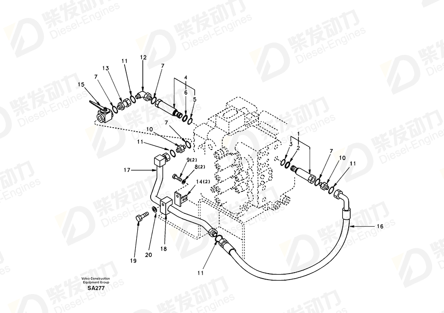 VOLVO Pipe SA1142-07850 Drawing