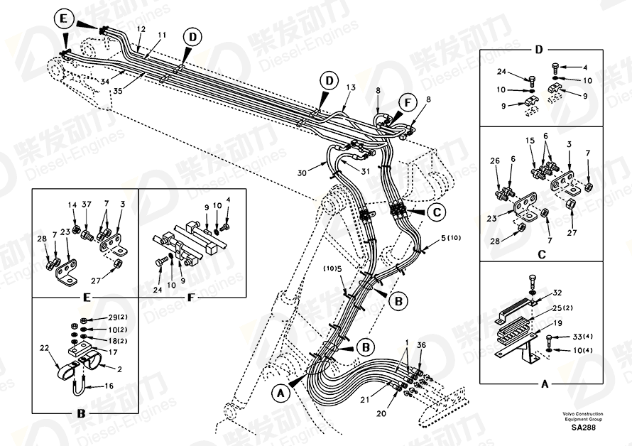 VOLVO Hose SA9451-04284 Drawing