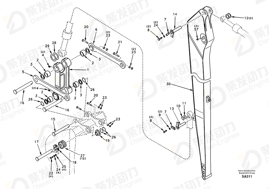 VOLVO Arm SA1172-03581 Drawing VOLVO Arm SA1172-03581 Drawing