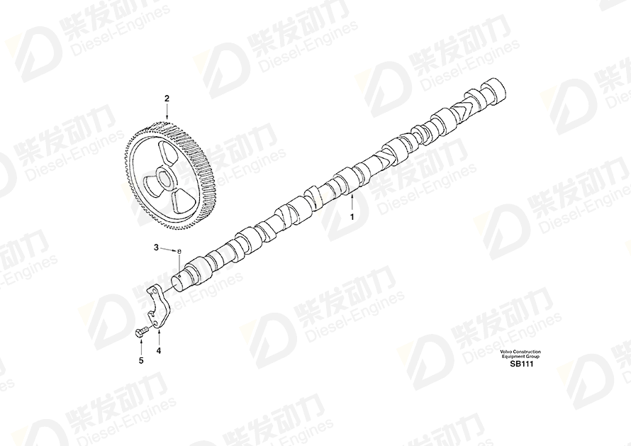 VOLVO Camshaft SA3924471 Drawing