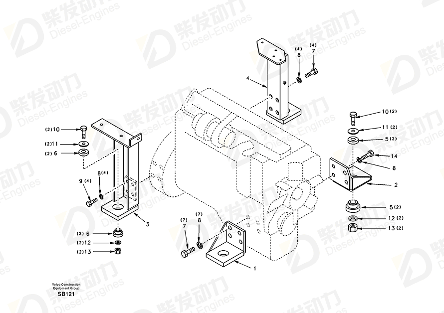 VOLVO Bracket SA1112-00210 Drawing VOLVO Bracket SA1112-00210 Drawing