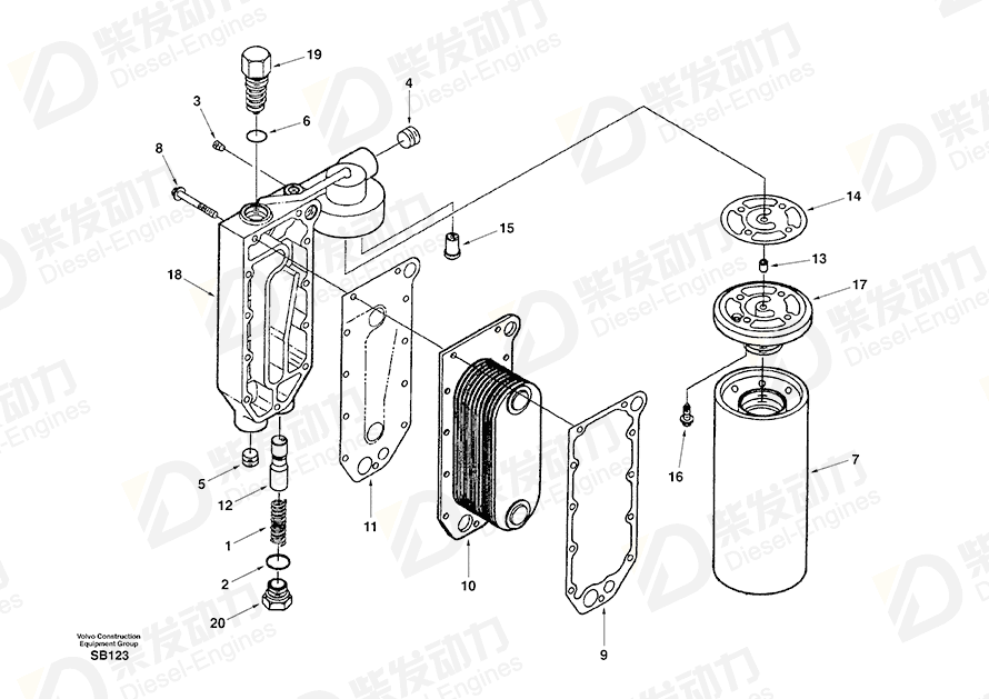 VOLVO Thermostat SA3923477 Drawing