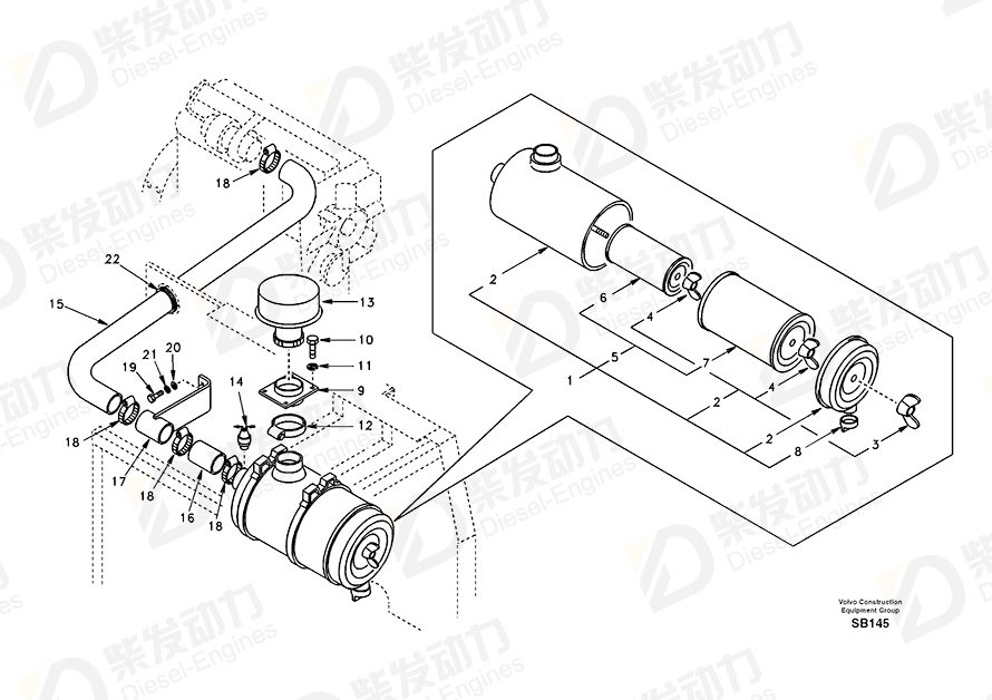 VOLVO Air cleaner SA1113-00240 Drawing