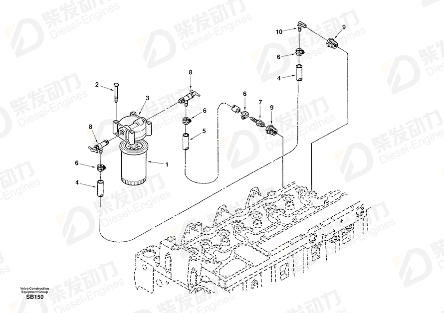 VOLVO Coolant filter SA9912-15115 Drawing VOLVO Coolant filter SA9912-15115 Drawing