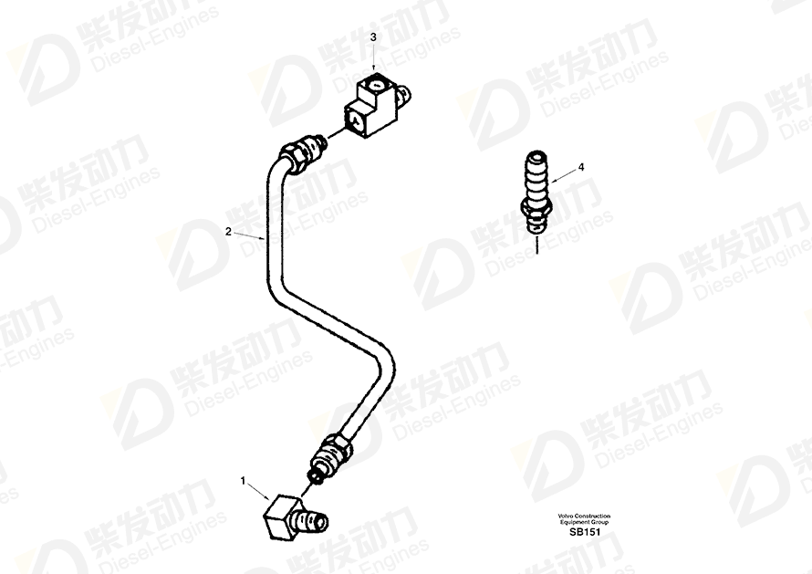 VOLVO Pipe SA3925800 Drawing