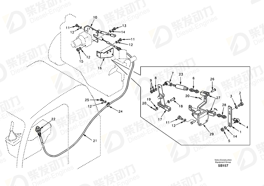 VOLVO Cable SA1118-00340 Drawing VOLVO Cable SA1118-00340 Drawing