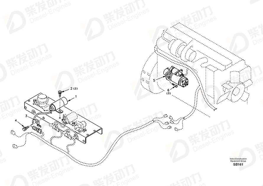 VOLVO Starter Motor SA3283814 Drawing VOLVO Starter Motor SA3283814 Drawing