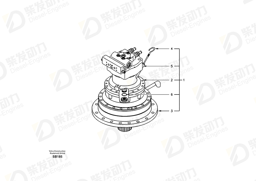 VOLVO Swing motor SA1142-00520 Drawing