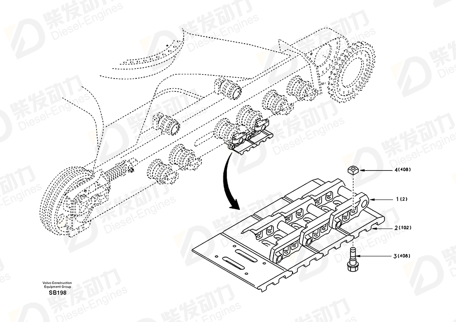 VOLVO Track Shoe SA1082-02180 Drawing VOLVO Track Shoe SA1082-02180 Drawing