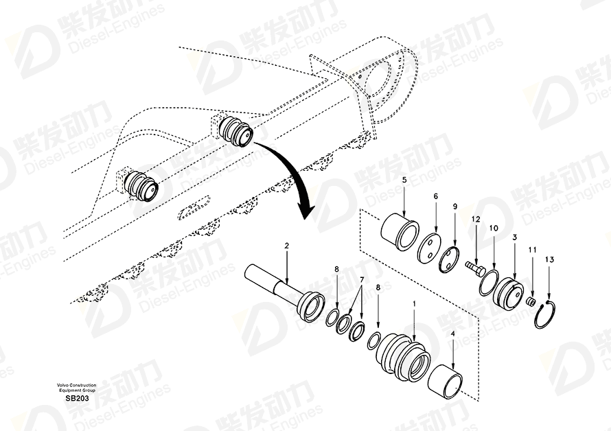 VOLVO Bushing SA1181-00200 Drawing