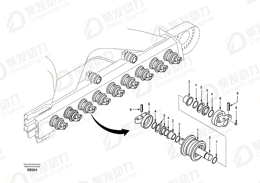 VOLVO Shaft SA1181-00290 Drawing