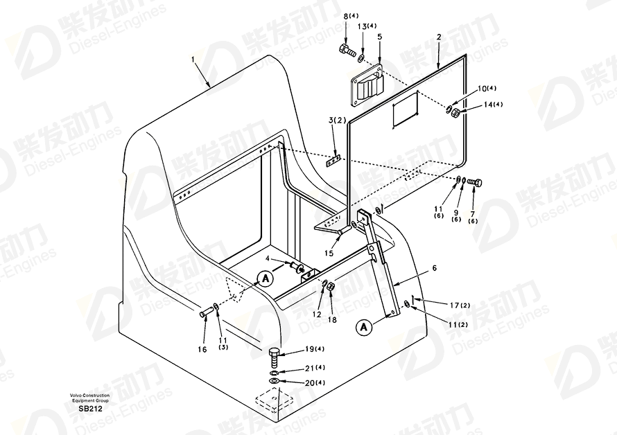 VOLVO Stay SA1162-04650 Drawing VOLVO Stay SA1162-04650 Drawing