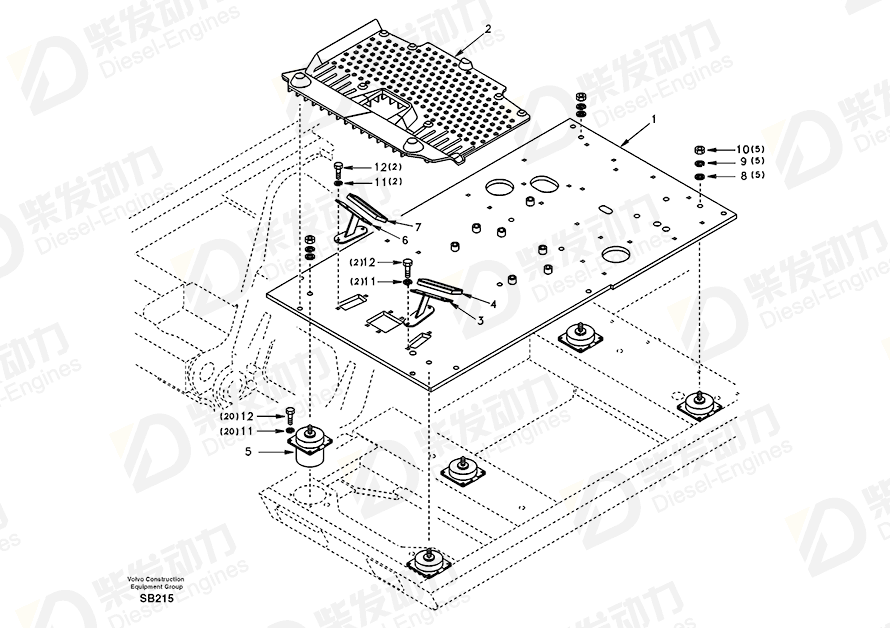 VOLVO Foot Rest SA1161-00081 Drawing VOLVO Foot Rest SA1161-00081 Drawing