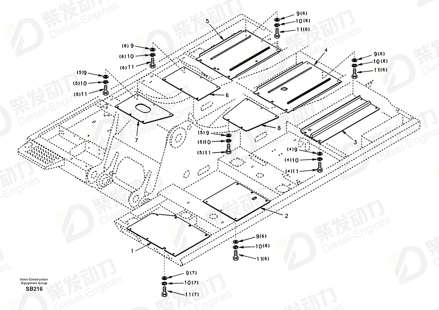 VOLVO Cover SA1164-00990 Drawing