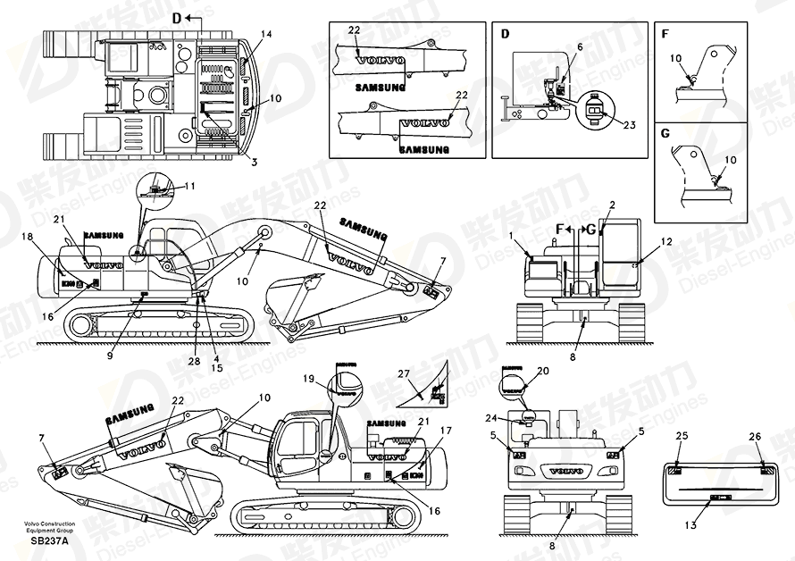 VOLVO Decal SA1192-03950 Drawing