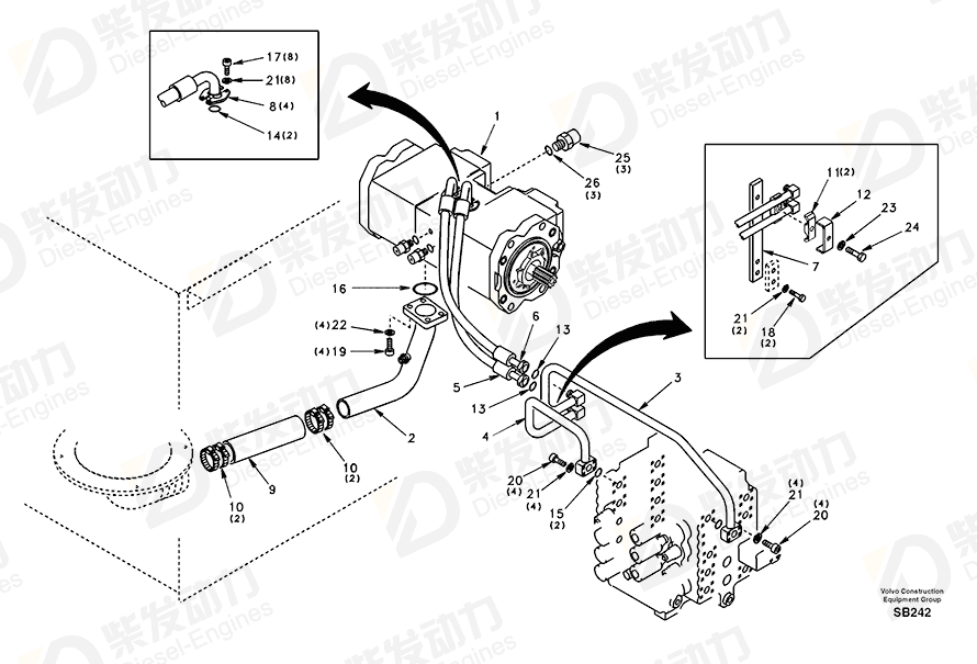 VOLVO Bracket SA1142-03632 Drawing